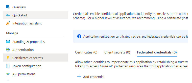 Azure AD Application Federated Credentials