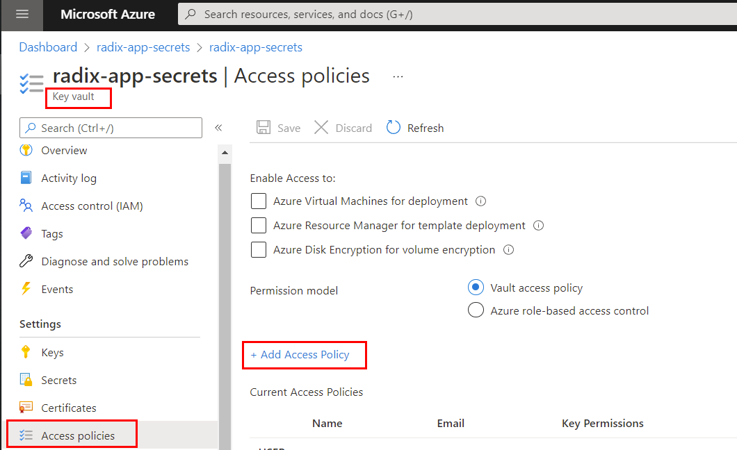 Add Access Policy