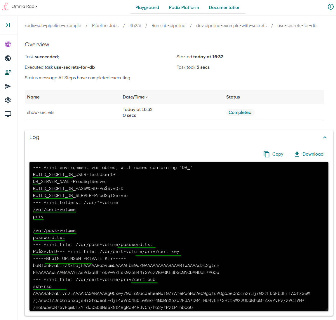 Sub-pipeline task steps