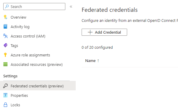 Managed Identity Federated Credentials
