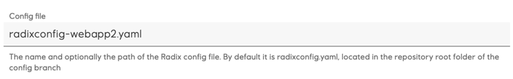Radix config altered name
